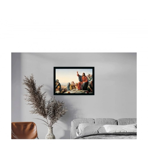 Lord Jesus Painting with Synthetic Photo Frame (Multicolor) Lord Jesus Painting with Synthetic Photo Frame (Multicolor)