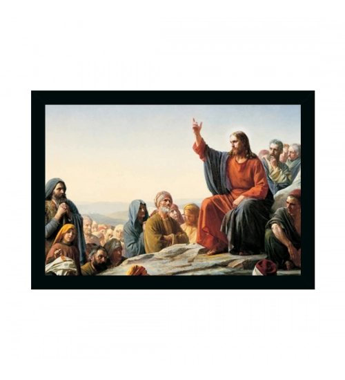 Lord Jesus Painting with Synthetic Photo Frame (Multicolor)