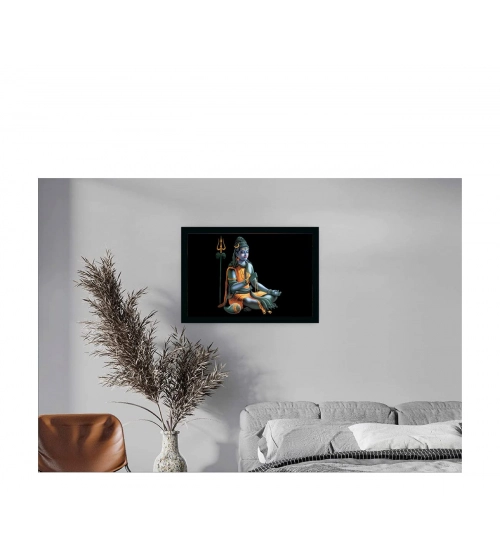 Lord Shiva Painting with Synthetic Photo Frame (Multicolor) Lord Shiva Painting with Synthetic Photo Frame (Multicolor)