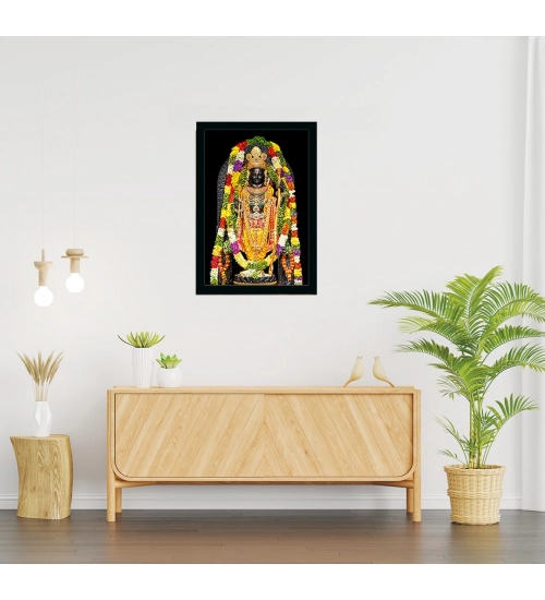 Ayodhya ram lalla Painting with Synthetic Photo Frame (Multicolor)