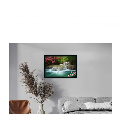 Natural photo Painting with Synthetic Photo Frame (Multicolor)