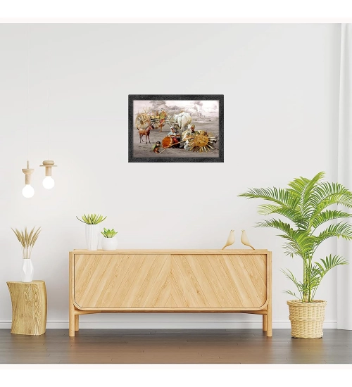 Rajasthani Paintings Painting with Synthetic Photo Frame (Multicolor)