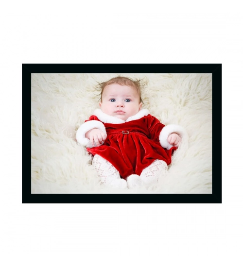 Baby Photo Painting with Synthetic Photo Frame (Multicolor)