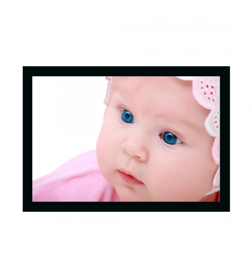 Baby Photo Painting with Synthetic Photo Frame (Multicolor)
