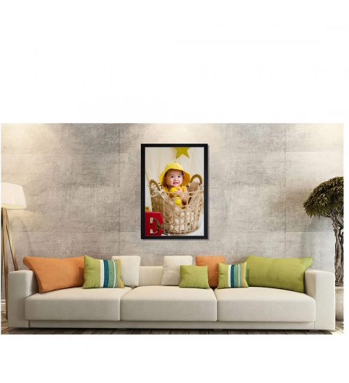 Baby Photo Painting with Synthetic Photo Frame (Multicolor) Baby Photo Painting with Synthetic Photo Frame (Multicolor)