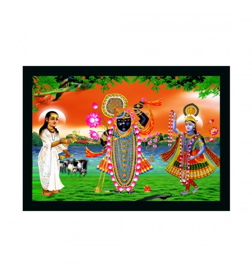 Shrinathji Painting with Synthetic Photo Frame (Multicolor)