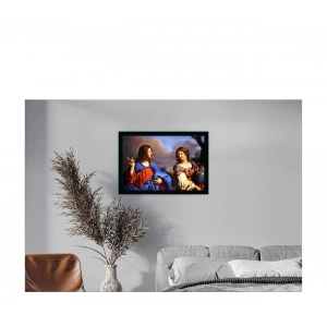 Generic Jesus Christ Painting with Synthetic Photo Frame (Multicolor)
