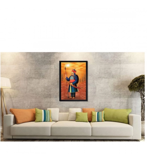 Maharana Pratap Painting with Synthetic Photo Frame (Multicolor) Maharana Pratap Painting with Synthetic Photo Frame (Multicolor)