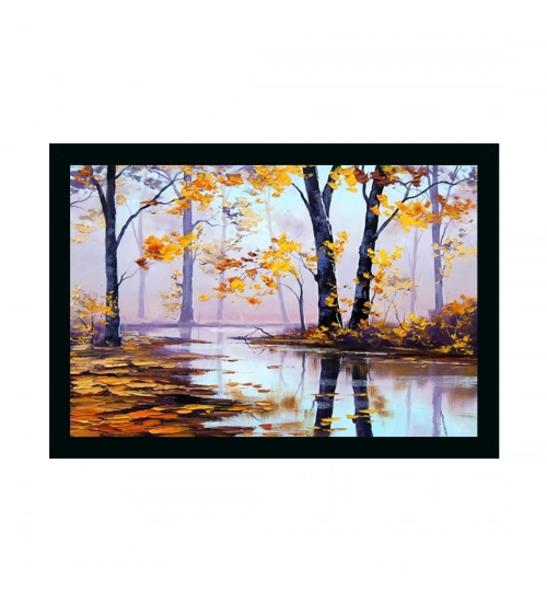 Natural Scenery Painting with Synthetic Photo Frame (Multicolor)