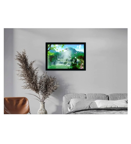 Natural Scenery Painting with Synthetic Photo Frame (Multicolor) Natural Scenery Painting with Synthetic Photo Frame (Multicolor)