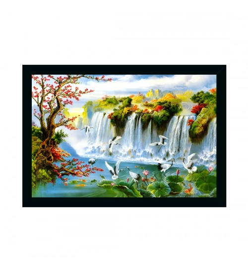 Natural Scenery Painting with Synthetic Photo Frame (Multicolor)