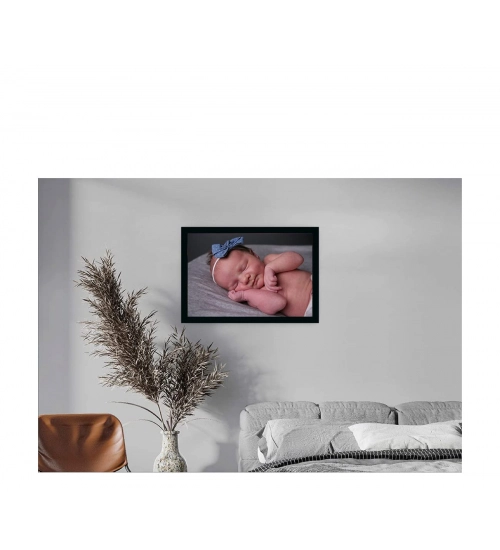 Baby Photo Painting with Synthetic Photo Frame (Multicolor)