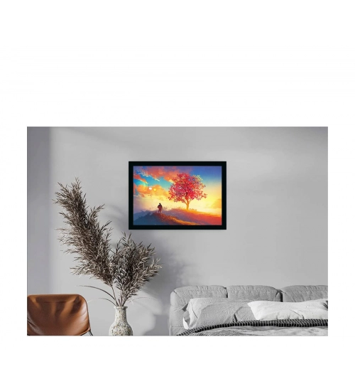 ree Painting Painting with Synthetic Photo Frame (Multicolor)