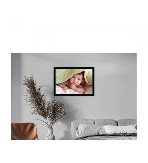 Baby Photo Painting with Synthetic Photo Frame (Multicolor)
