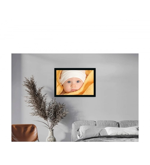 Baby Photo Painting with Synthetic Photo Frame (Multicolor)