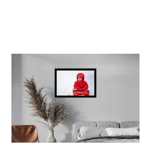 Baby Photo Painting with Synthetic Photo Frame (Multicolor)