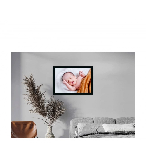 Baby Photo Painting with Synthetic Photo Frame (Multicolor) Baby Photo Painting with Synthetic Photo Frame (Multicolor)