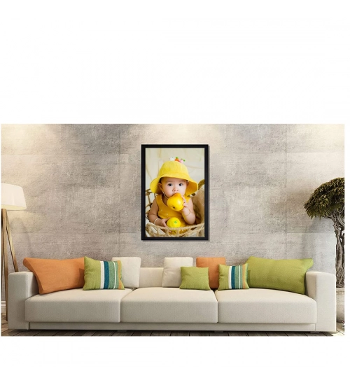 Baby Photo Painting with Synthetic Photo Frame (Multicolor) Baby Photo Painting with Synthetic Photo Frame (Multicolor)