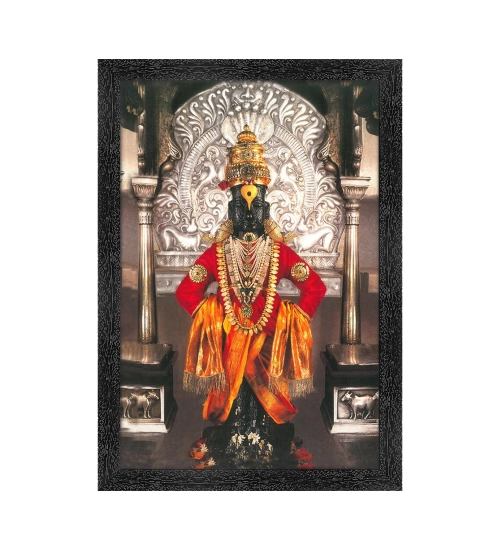Lord Vitthal Painting with Synthetic Photo Frame (Multicolor)