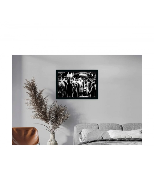 Saibaba Painting with Synthetic Photo Frame (Multicolor)