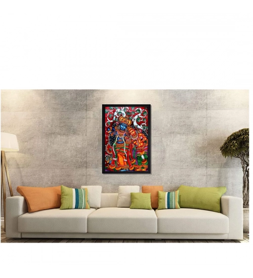 Kerala Traditional Mural Art Painting with Synthetic Photo Frame (Multicolor) Kerala Traditional Mural Art Painting with Synthetic Photo Frame (Multicolor)