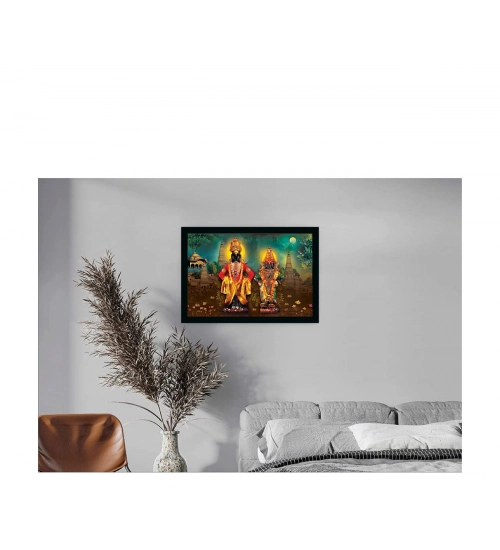 Vitthal Rukmini Painting with Synthetic Photo Frame (Multicolor)