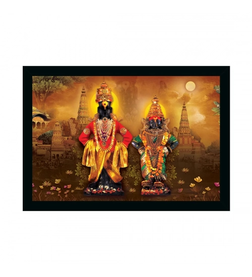 Lord Vitthal Painting with Synthetic Photo Frame (Multicolor)