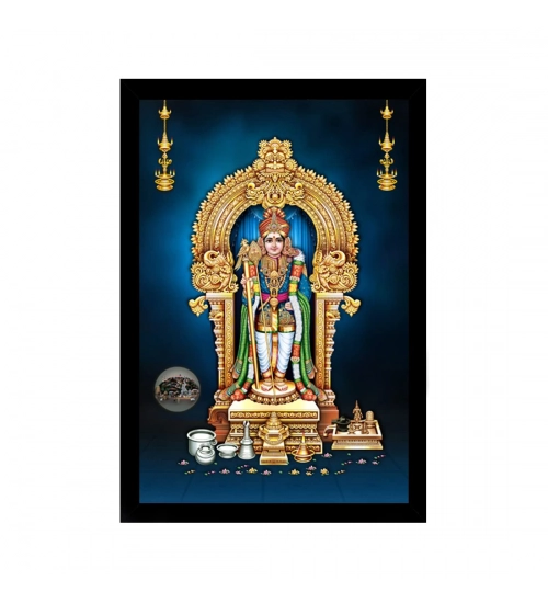 Murugan Painting with Synthetic Photo Frame (Multicolor)