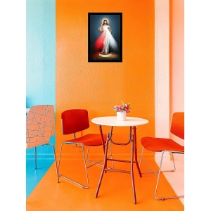 Generic Jesus Christ Painting with Synthetic Photo Frame (Multicolor)