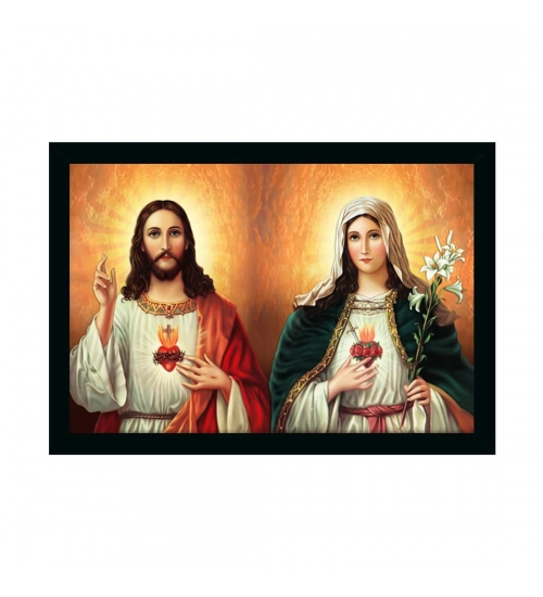 Jesus Christ Painting with Synthetic Photo Frame (Multicolor)
