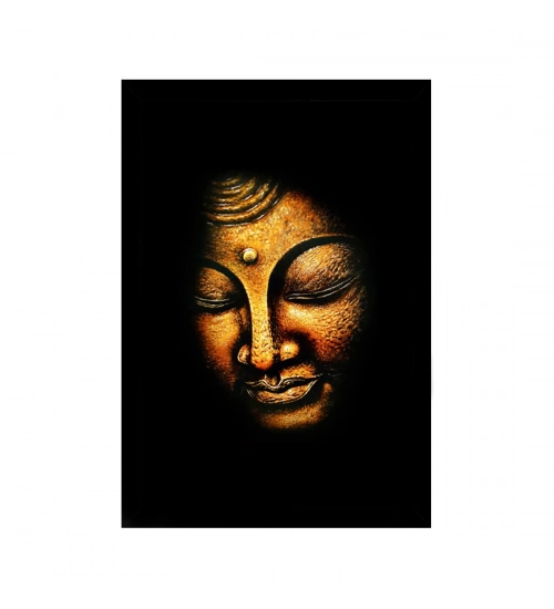 Buddha Painting with Synthetic Photo Frame (Multicolor)