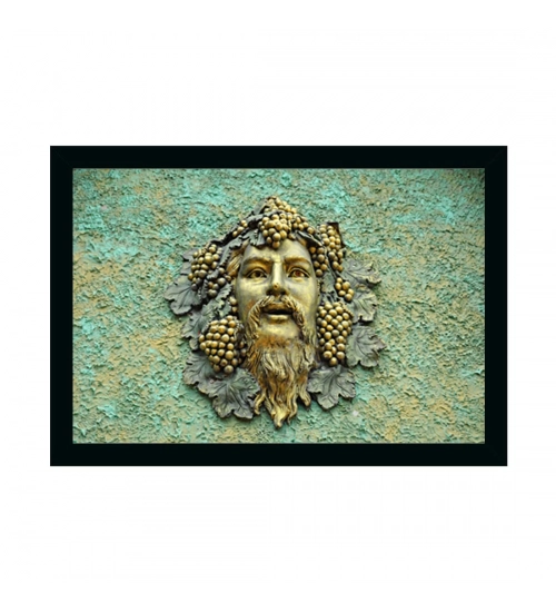 Lord Buddha Painting with Synthetic Photo Frame (Multicolor)