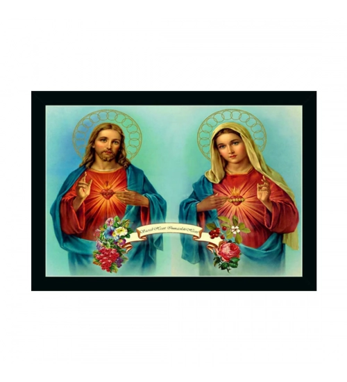 Jesus Christ Painting with Synthetic Photo Frame (Multicolor)