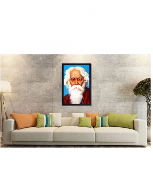 Rabindra Nath Tagore Painting with Synthetic Photo Frame (Multicolor) Rabindra Nath Tagore Painting with Synthetic Photo Frame (Multicolor)