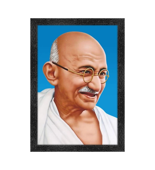 Mahatma Gandhi Ji Painting with Synthetic Photo Frame (Multicolor)