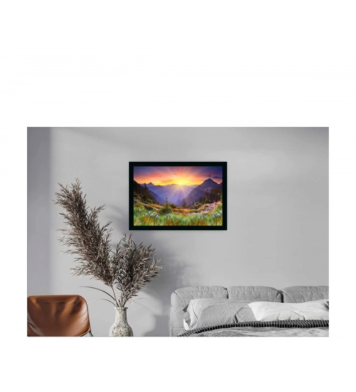Natural Scenery Painting with Synthetic Photo Frame (Multicolor) Natural Scenery Painting with Synthetic Photo Frame (Multicolor)
