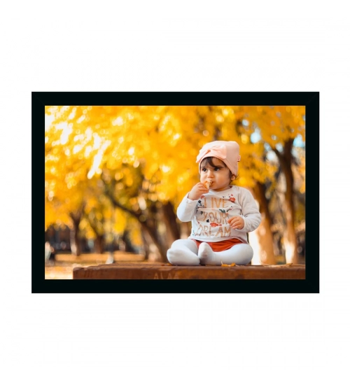 Baby Photo Painting with Synthetic Photo Frame (Multicolor)