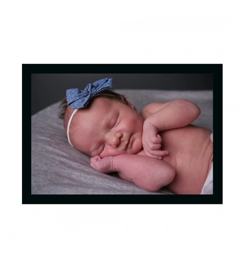 Baby Photo Painting with Synthetic Photo Frame (Multicolor)