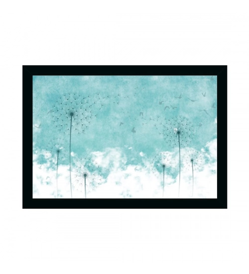 Flower Painting Painting with Synthetic Photo Frame (Multicolor)