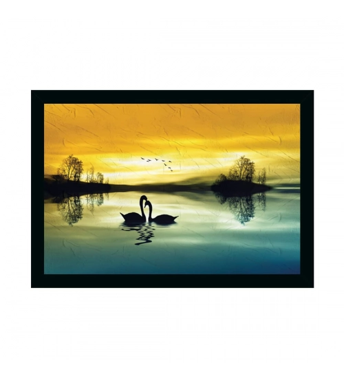 wan Pair Painting with Synthetic Photo Frame (Multicolor)
