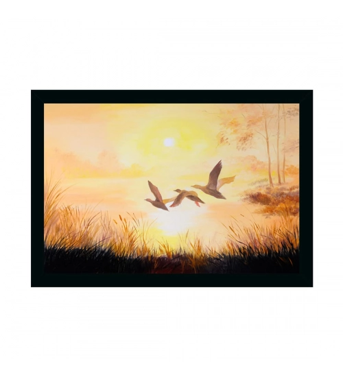 Natural Scenery Painting with Synthetic Photo Frame (Multicolor)