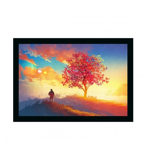 ree Painting Painting with Synthetic Photo Frame (Multicolor)