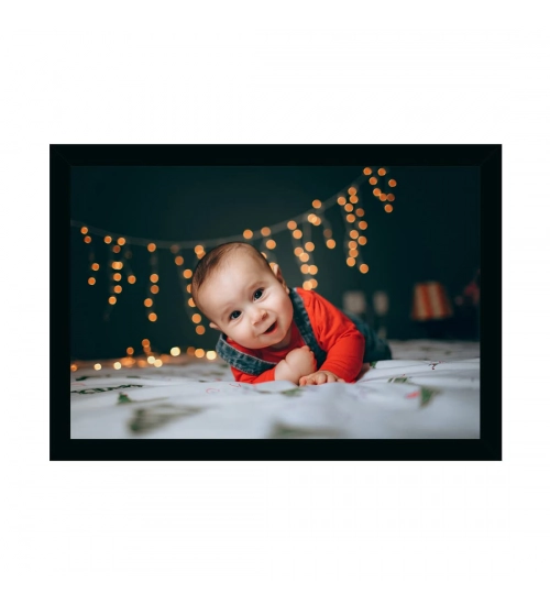 Baby Photo Painting with Synthetic Photo Frame (Multicolor)