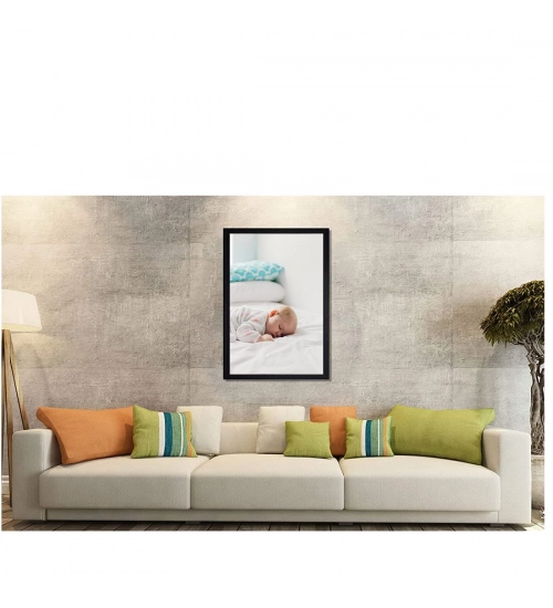 Baby Photo Painting with Synthetic Photo Frame (Multicolor)