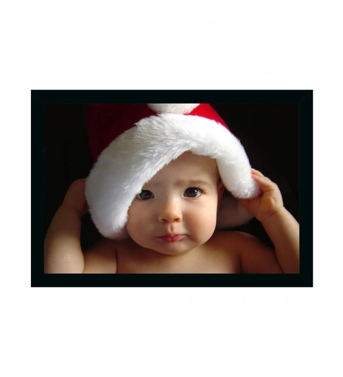 Baby Photo Painting with Synthetic Photo Frame (Multicolor)