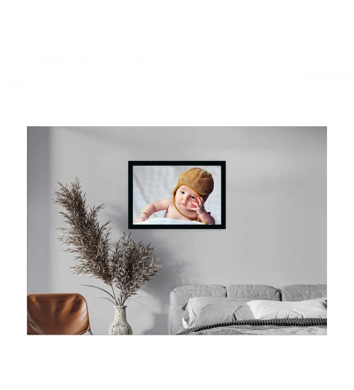 Baby Photo Painting with Synthetic Photo Frame (Multicolor)
