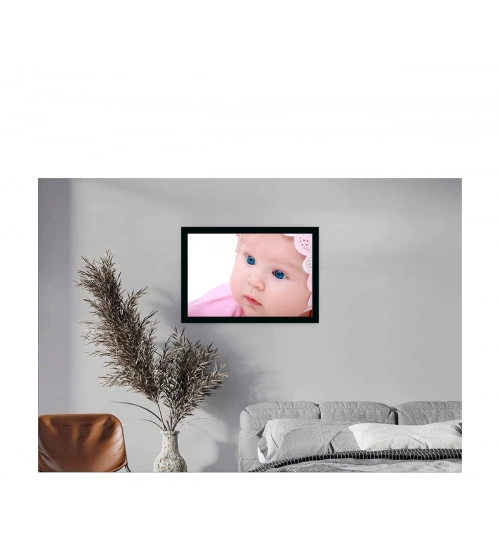 Baby Photo Painting with Synthetic Photo Frame (Multicolor)