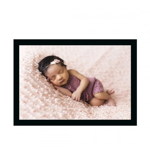 Baby Photo Painting with Synthetic Photo Frame (Multicolor)