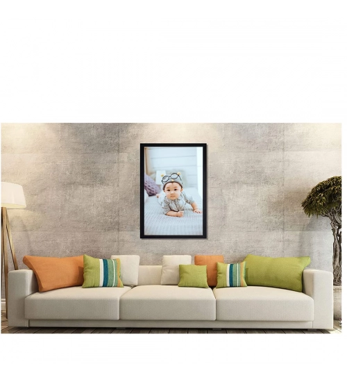 Baby Photo Painting with Synthetic Photo Frame (Multicolor) Baby Photo Painting with Synthetic Photo Frame (Multicolor)