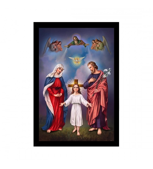 Jesus Christ Painting with Synthetic Photo Frame (Multicolor)